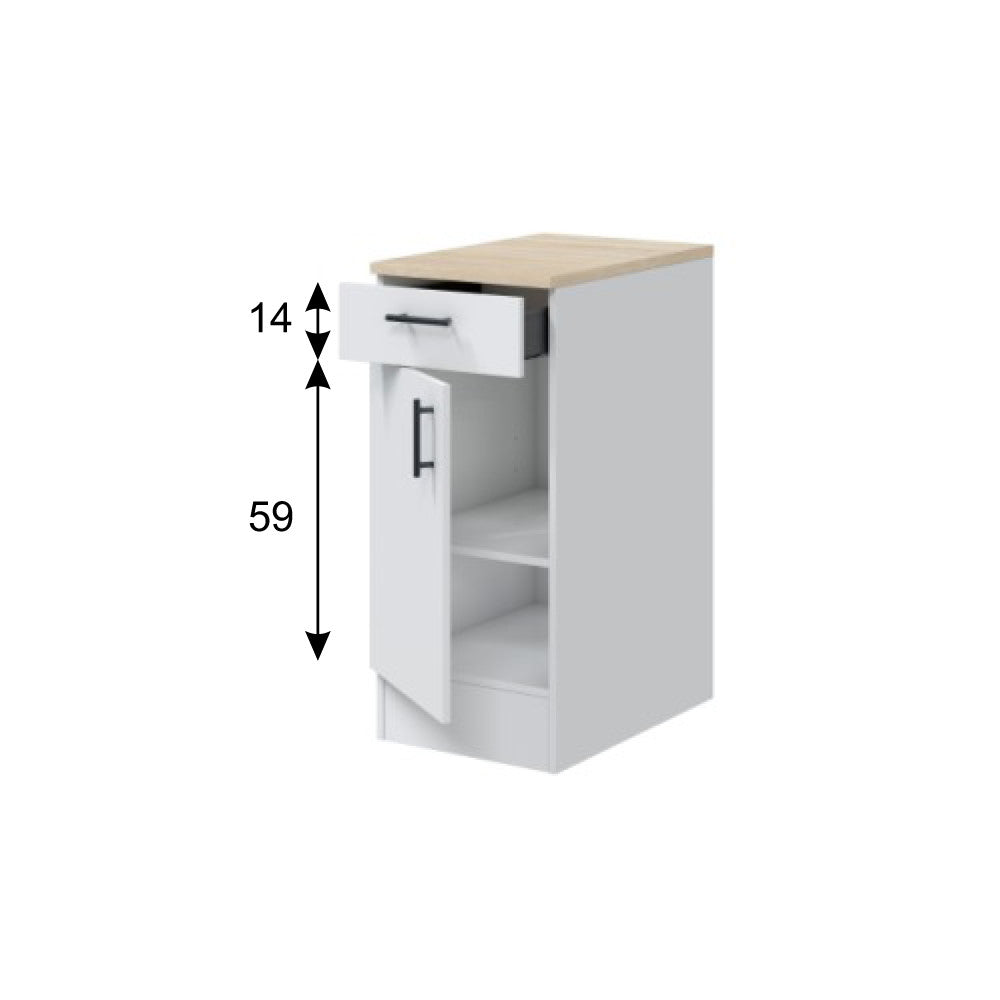 Módulo Bajo de Cocina Kira 40 cm Blanco Brillo