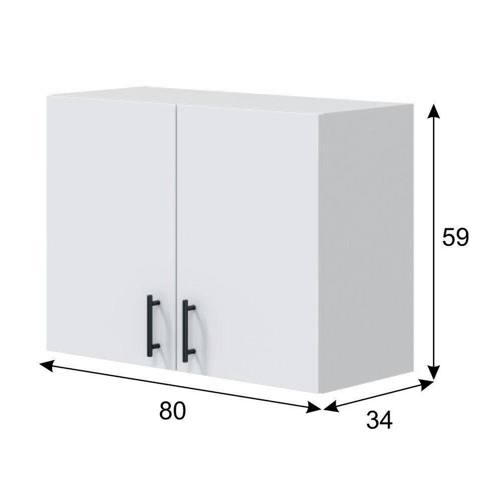 Módulo alto de cocina Kira 80 cm Blanco Brillo