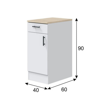 Módulo Bajo de Cocina Kira 40 cm Blanco Brillo
