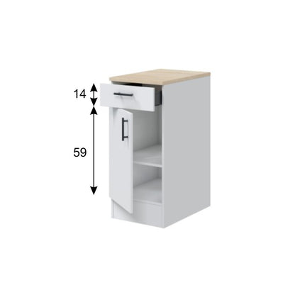 Módulo Bajo de Cocina Kira 40 cm Blanco Brillo