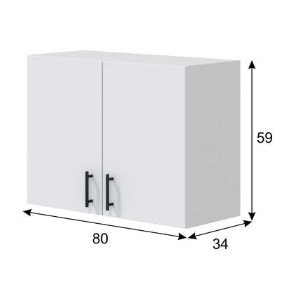 Módulo alto de cocina Kira 80 cm Blanco Brillo